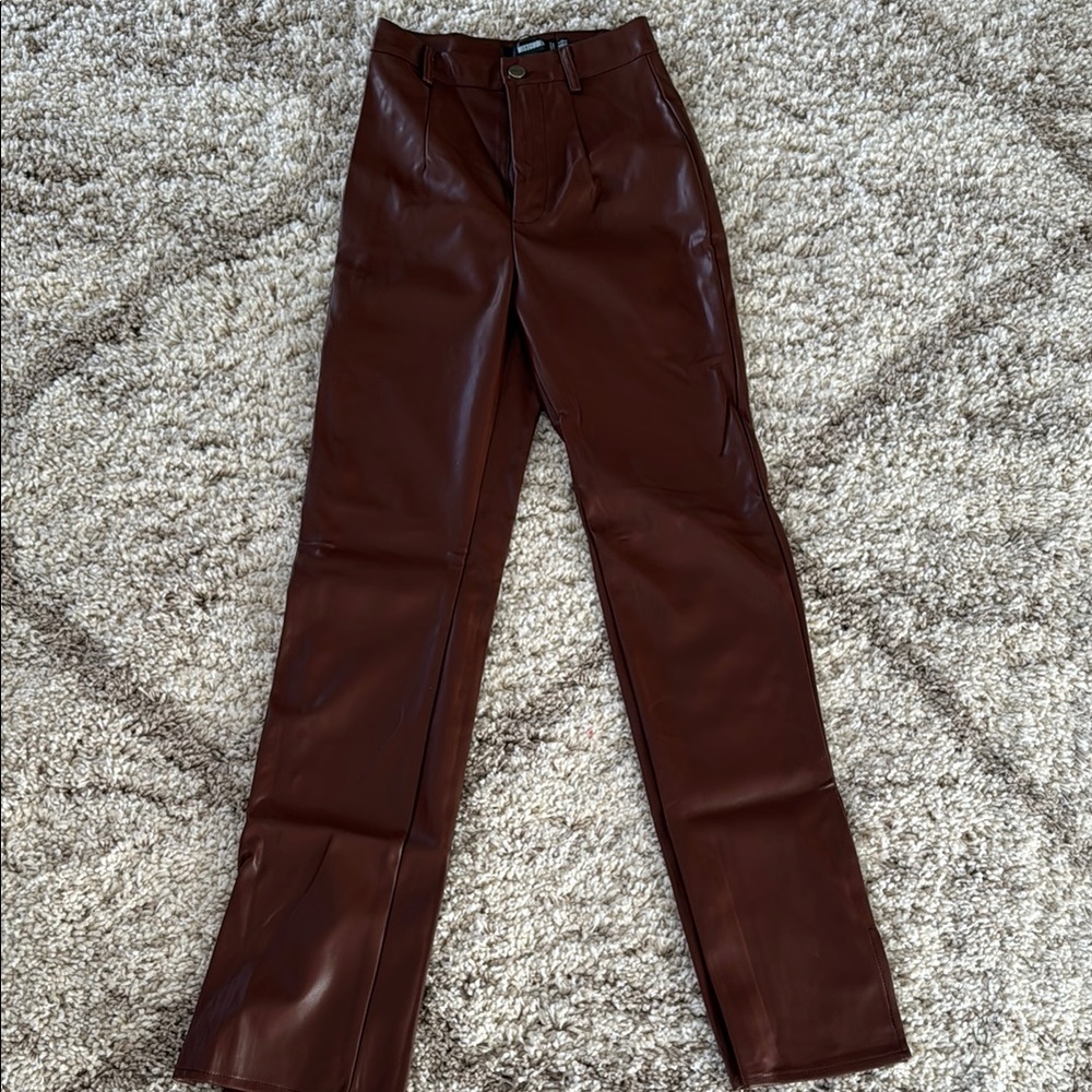 Brown Leather Women pants